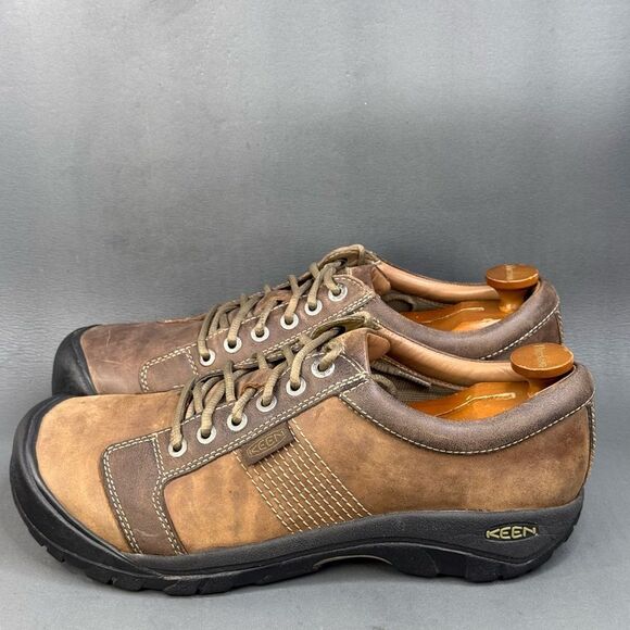 Keen Men's Austin leather shoes chocolate brown size 12 - Picture 3 of 8